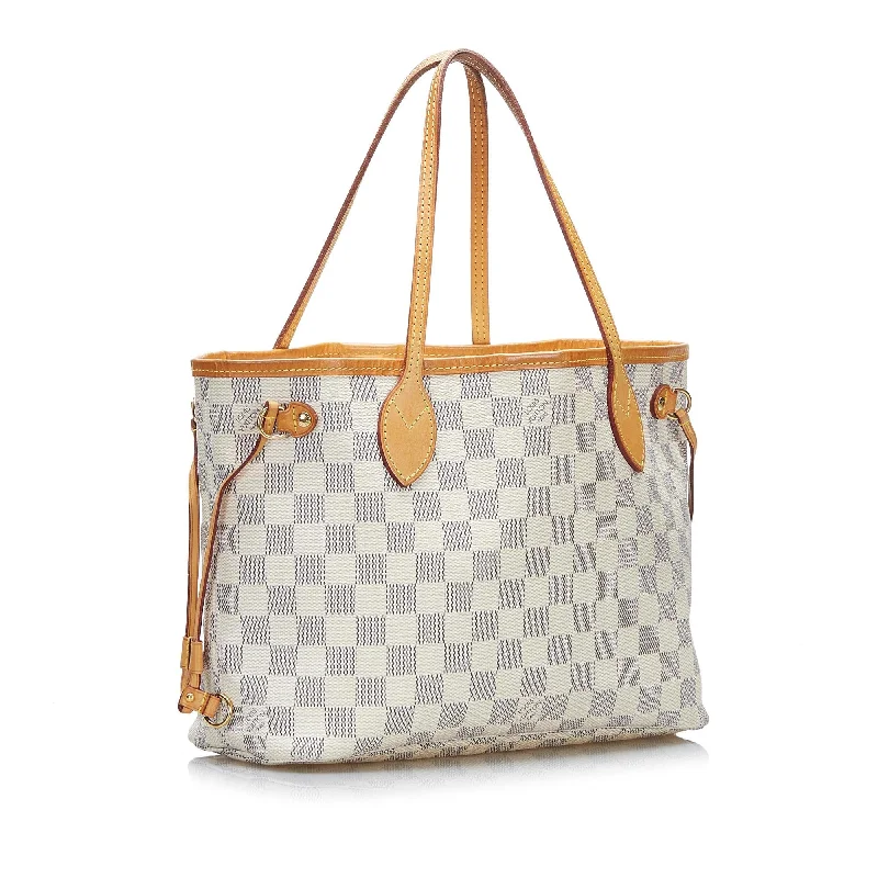 Louis Vuitton backpacks with a padded laptop compartment for travelLouis Vuitton Damier Azur Neverfull PM (9tdQC7)