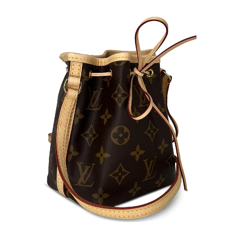 Louis Vuitton bags with a detachable mirror inside for on - the - go touch - upsLouis Vuitton Nano Noe Monogram