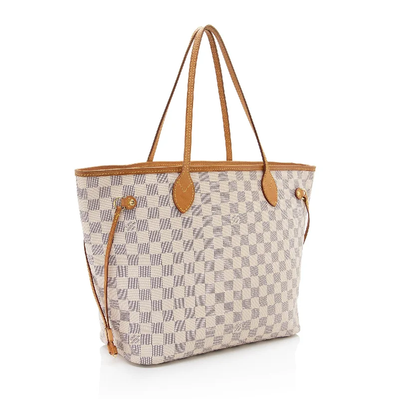 Louis Vuitton bags with a zip - around closure for enhanced securityLouis Vuitton Damier Azur Neverfull MM Tote (xO5ZZE)