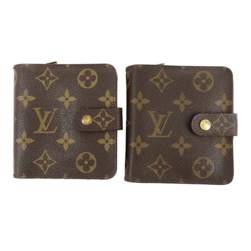 Louis Vuitton crossbody bags with a woven leather strap for textureLouis Vuitton Set of 2 Monogram Compact Zip M61667