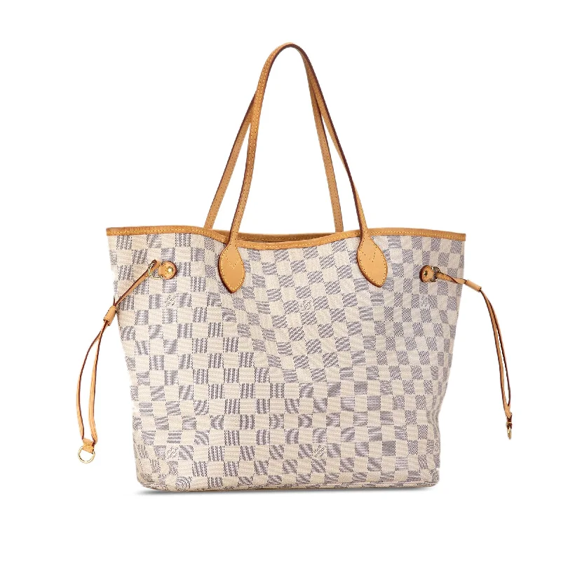 Ladies Louis Vuitton shoulder bags with a magnetic - closure flap for easeLouis Vuitton Damier Azur Neverfull MM (5AZQQB)