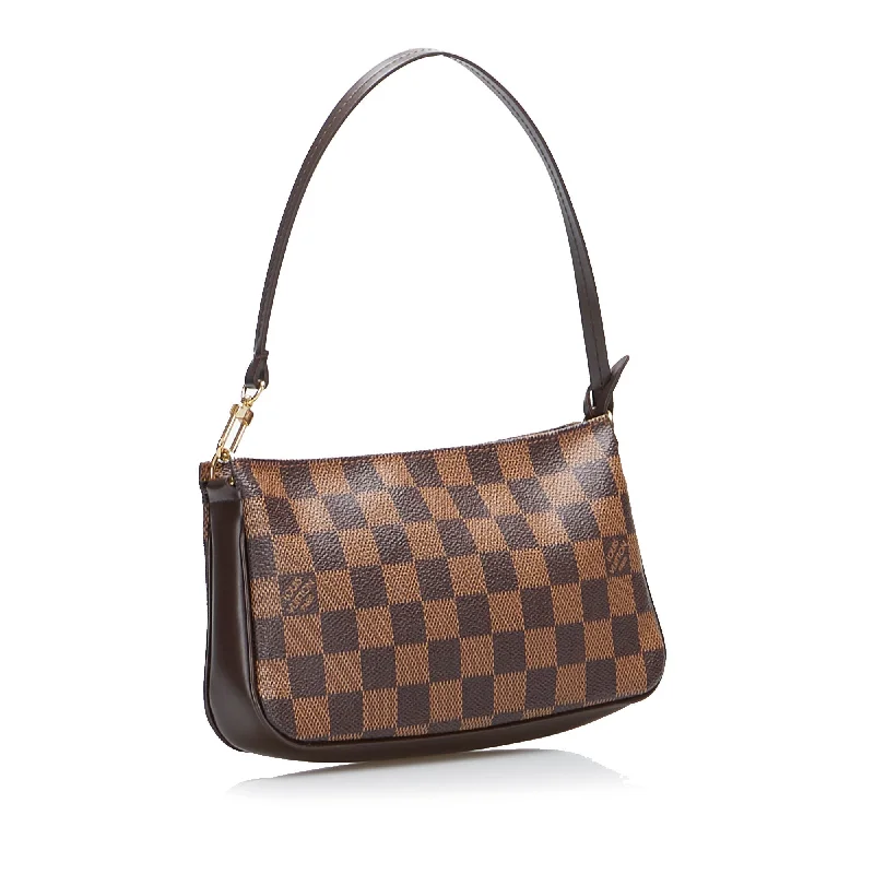 Louis Vuitton bags with a front - zip pocket for small items like keysLouis Vuitton Navona Damier Ebene Canvas