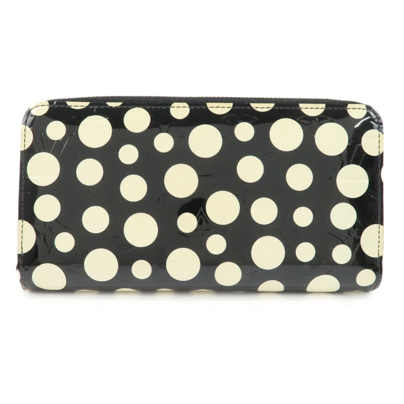 Louis Vuitton bags with a detachable mirror inside for on - the - go touch - upsLouis Vuitton Monogram Dots Yayoi Kusama Zippy Wallet M91573