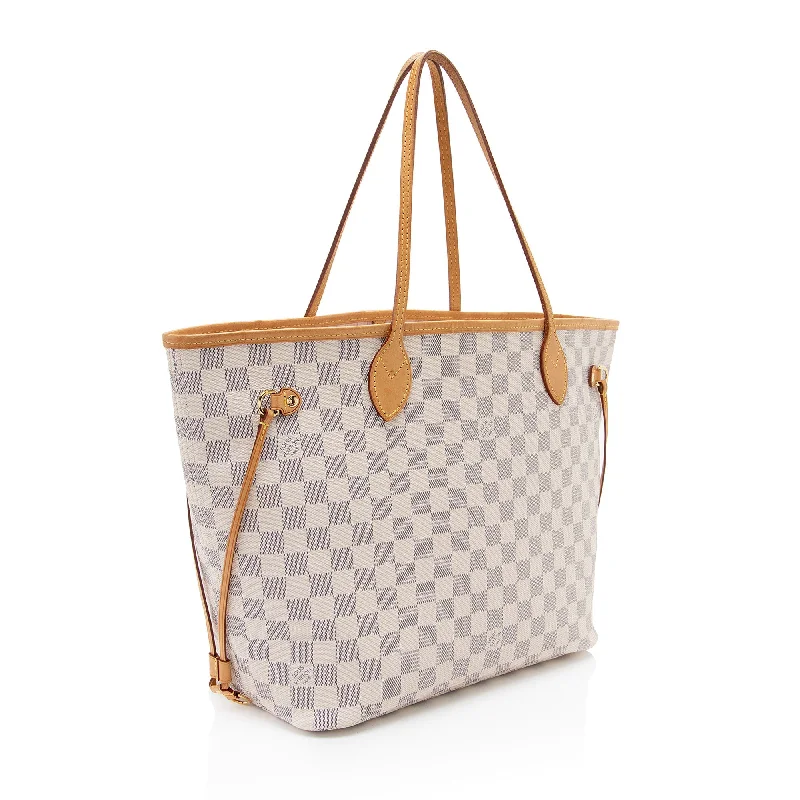 Louis Vuitton tote bags with a double - handle and shoulder - strap optionLouis Vuitton Damier Azur Neverfull MM Tote (qjLpho)