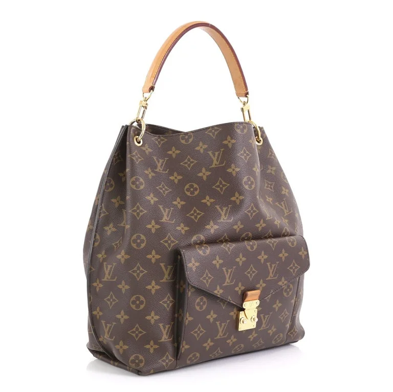 Louis Vuitton tote bags with a printed LV logo on the front for brand visibilityLouis Vuitton Monogram Metis Hobo Bag