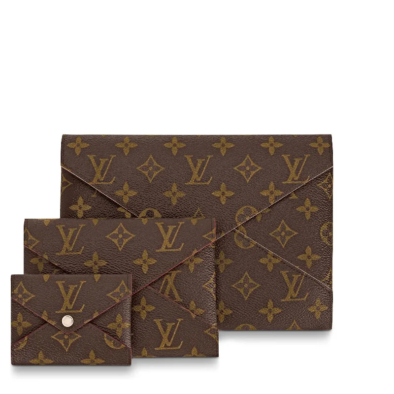 Louis Vuitton tote bags with a printed LV logo on the front for brand visibilityLOUIS VUITTON Monogram Kirigami Pochette Set