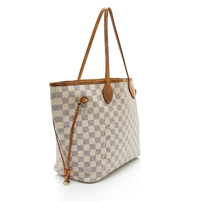 Louis Vuitton bags with a detachable mirror inside for on - the - go touch - upsLouis Vuitton Damier Azur Neverfull MM Tote - FINAL SALE (AOeI8u)