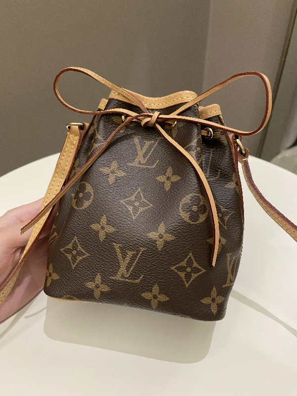 Ladies Louis Vuitton shoulder bags with a wide - width strap for comfortLouis Vuitton Nano Noe Monogram