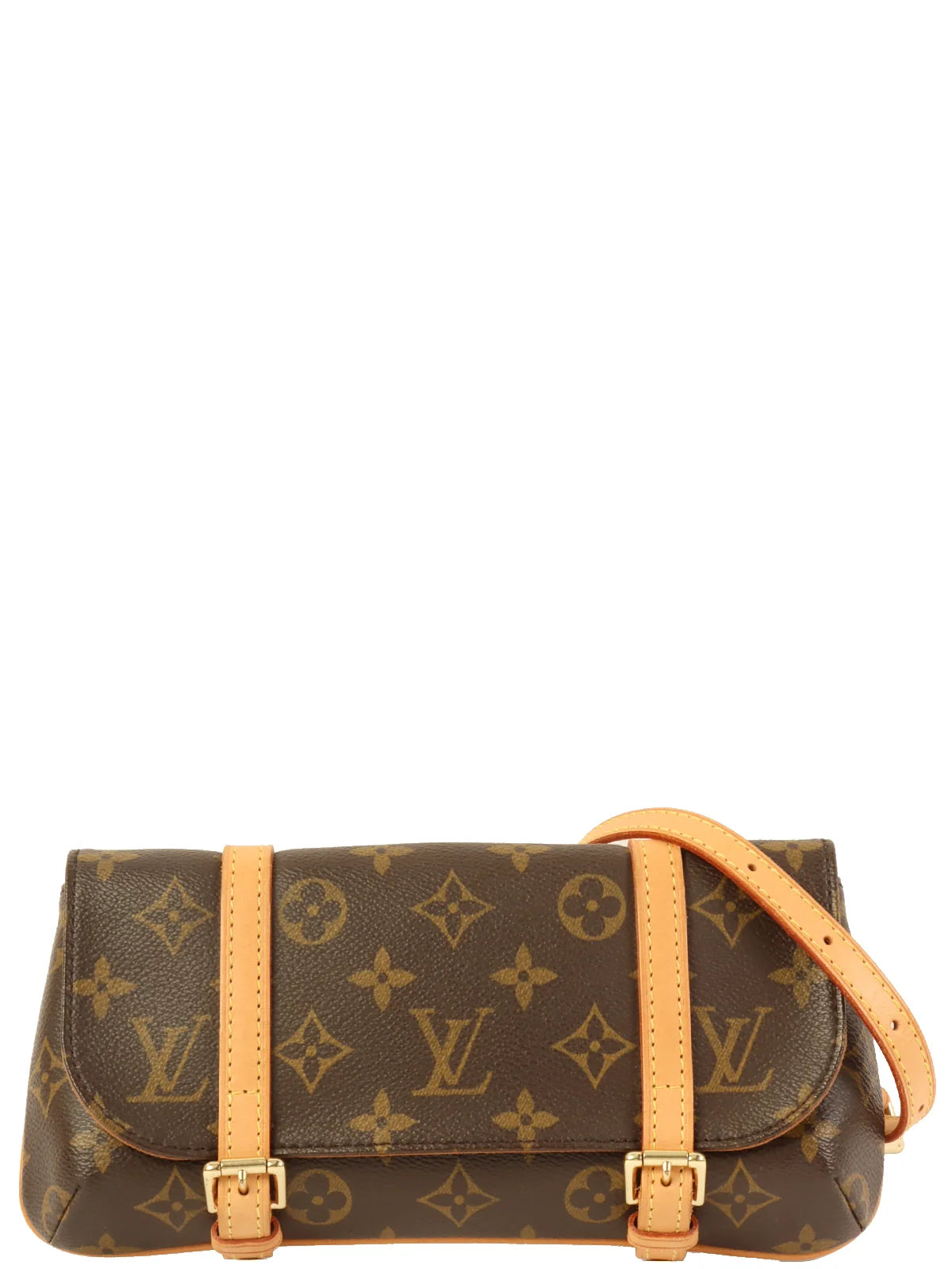 Louis Vuitton handbags with a back - zip pocket for storing valuablesLOUIS VUITTON 2005 Made Canvas Monogram Pochette Marelle Brown