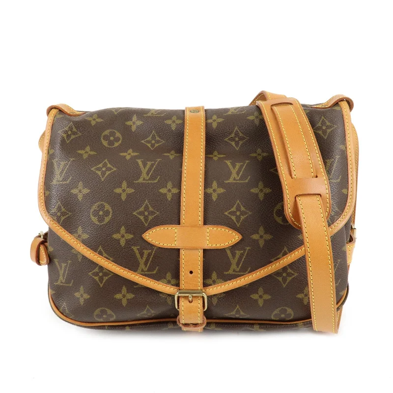 Ladies Louis Vuitton Capucines bags with a detachable shoulder strapLouis Vuitton Monogram Saumur 30 Crossbody Bag Brown M42256