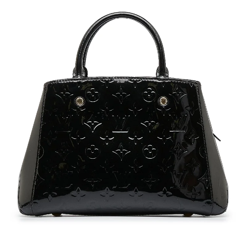 Louis Vuitton Alma bags with a monogram - embossed leather surfaceLouis Vuitton Montaigne BB Black Vernis