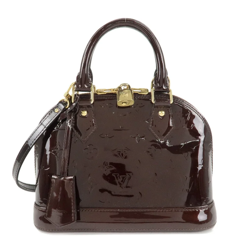 Louis Vuitton Alma bags featuring the signature top - handle designLouis Vuitton Monogram Vernis Alma BB Amarante Hand Bag M91678