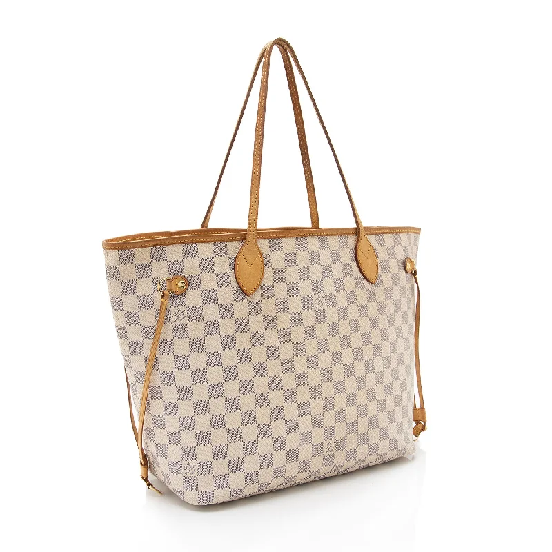 Ladies Louis Vuitton shoulder bags with a tassel decoration for charmLouis Vuitton Damier Azur Neverfull MM Tote (ZJ7yDe)