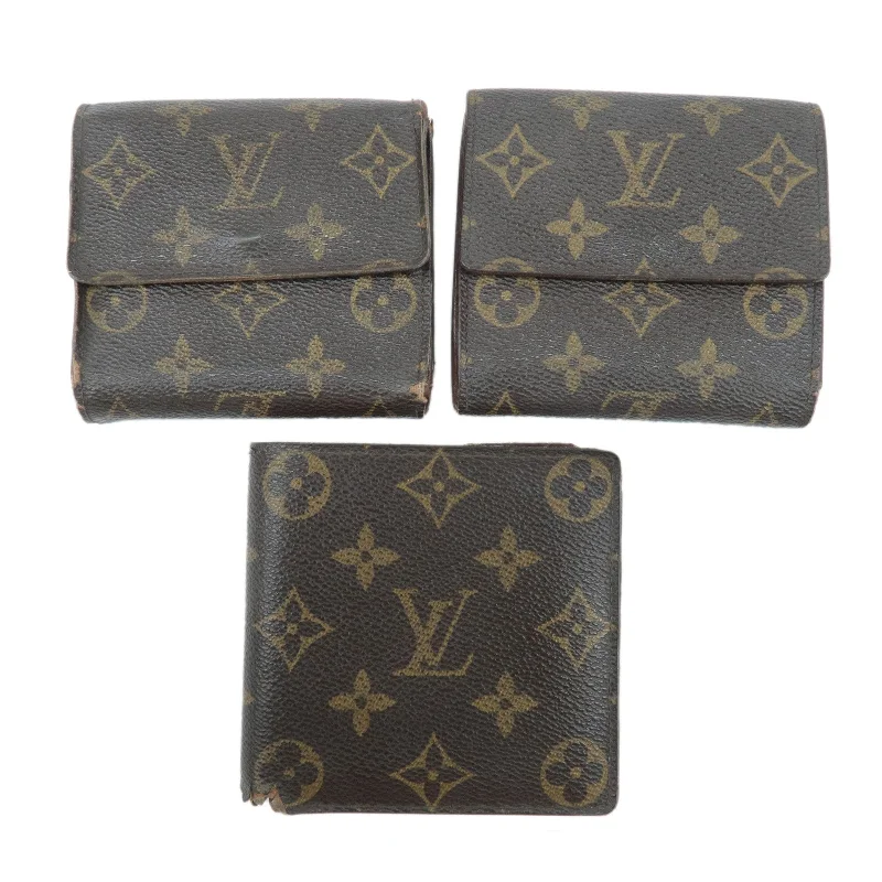 Louis Vuitton bags with a chain - link trim and a leather body for a modern edgeLouis Vuitton Monogram Set of 3 Wallet Brown M61652 M61675