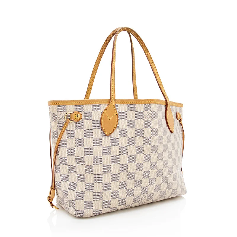 Ladies Louis Vuitton Capucines bags with a detachable shoulder strapLouis Vuitton Damier Azur Neverfull PM Tote (17821)