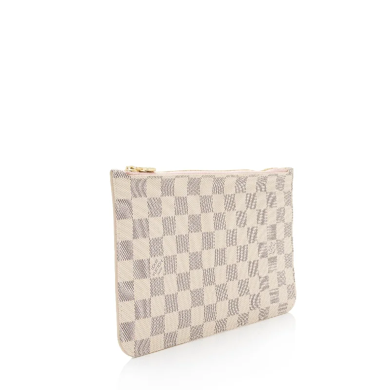 Louis Vuitton bags with a front - flap pocket for quick - access itemsLouis Vuitton Damier Azur Neverfull MM Pochette (DEORVZ)