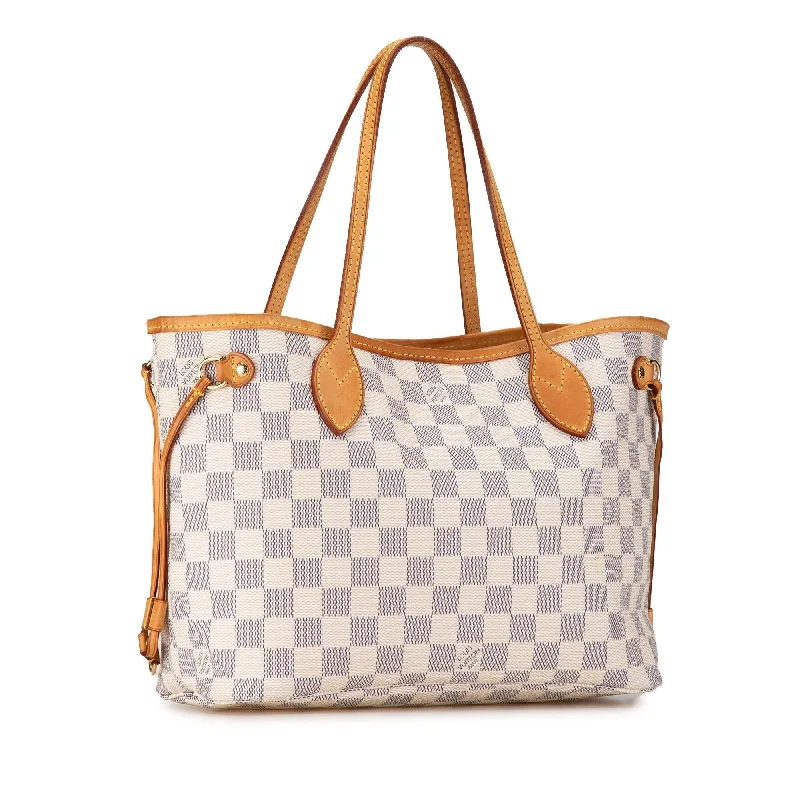 Louis Vuitton tote bags with a printed LV logo on the front for brand visibilityLouis Vuitton Damier Azur Neverfull PM (sLn0dt)