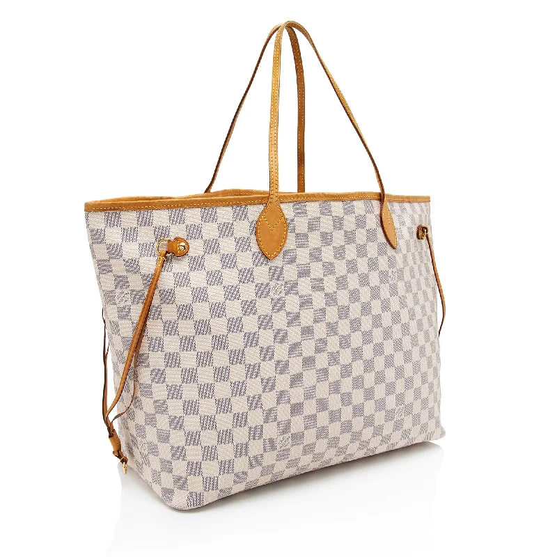 Louis Vuitton backpacks with a padded back panel for comfort during long - wearLouis Vuitton Damier Azur Neverfull GM Tote (mCl4xz)