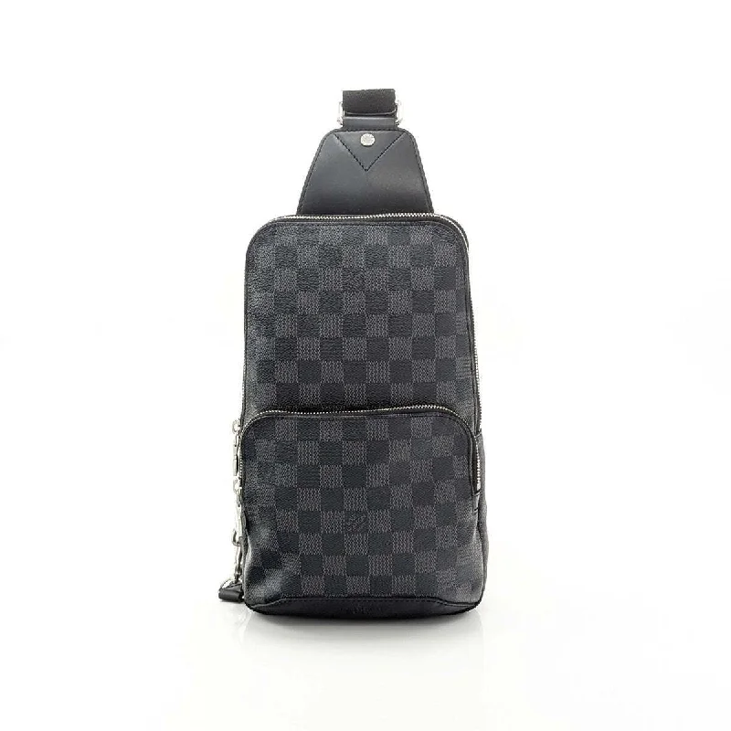 Ladies Louis Vuitton handbags with a detachable coin purse insideLOUIS VUITTON DAMIER GRAPHITE AVENUE SLING CROSSBODY BACKPACK