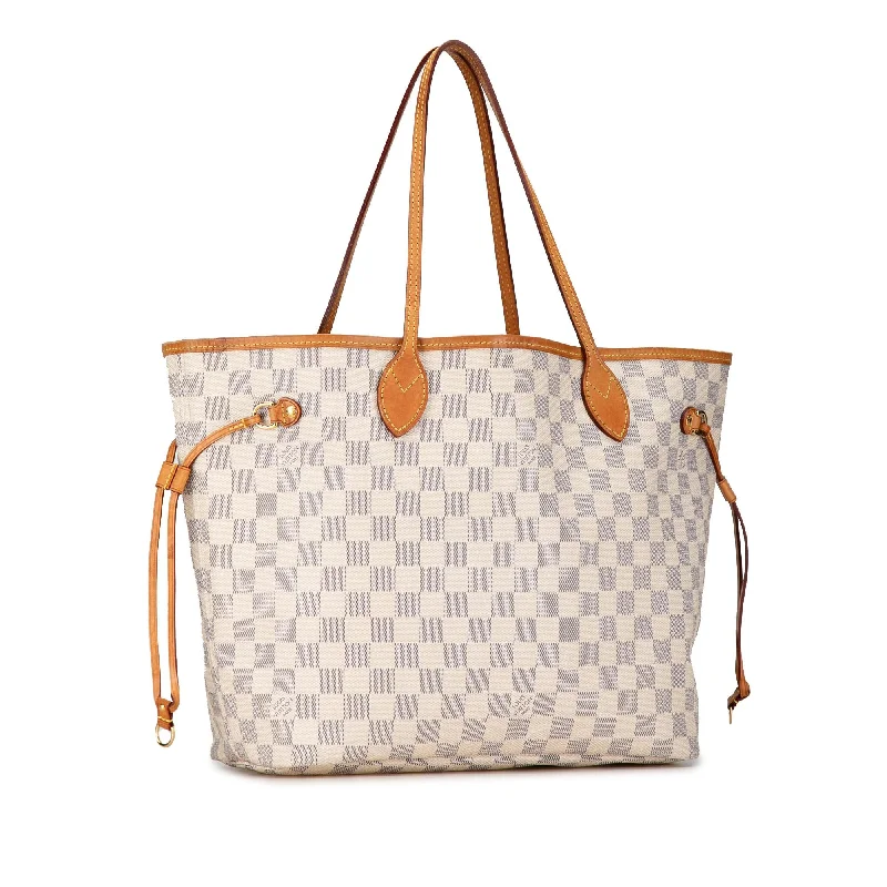 Louis Vuitton handbags with a metal - framed clasp for durabilityLouis Vuitton Damier Azur Neverfull MM (4kQ0CQ)