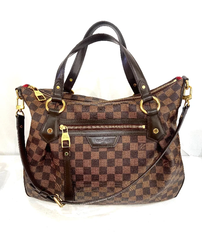 Small - sized Louis Vuitton Pochette Metis bags for a compact carryLOUIS VUITTON DAMIER EBENE EVORA GM SHOULDER BAG