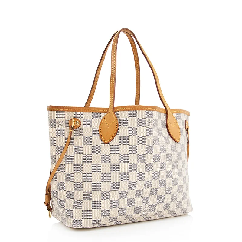 Louis Vuitton bags with a zippered interior pocket for better organizationLouis Vuitton Damier Azur Neverfull PM Tote - FINAL SALE (19639)