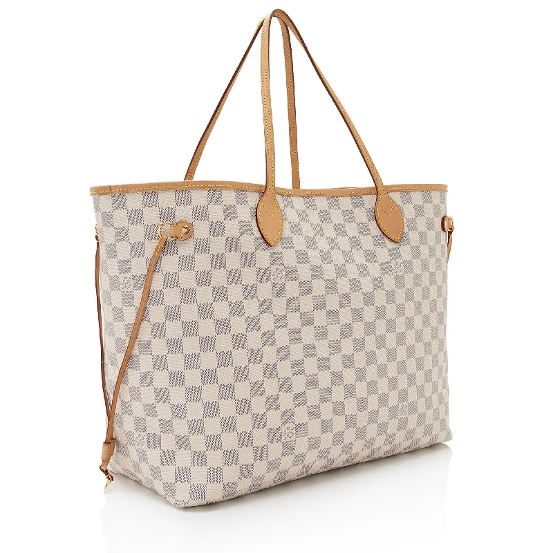 Ladies Louis Vuitton shoulder bags with a magnetic - closure flap for easeLouis Vuitton Damier Azur Neverfull GM Tote (l1dxZW)