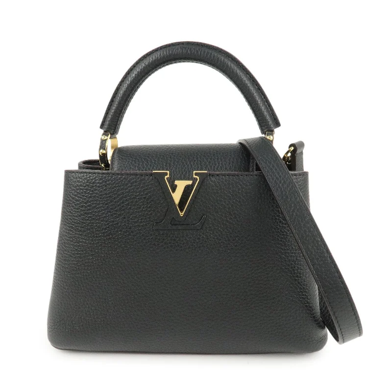 Louis Vuitton tote bags with a water - resistant coating for outdoor useLouis Vuitton Capucines BB Taurillon Leather 2Way Bag Noir M94755