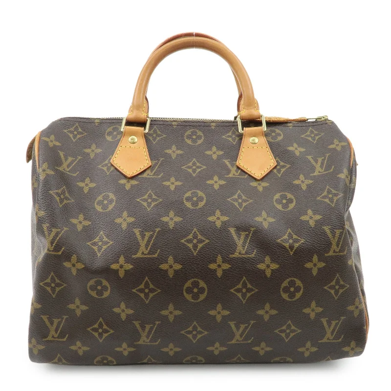 Louis Vuitton bags with a magnetic snap closure for easy accessLouis Vuitton Monogram Speedy 30 Hand Bag Boston Bag M41526