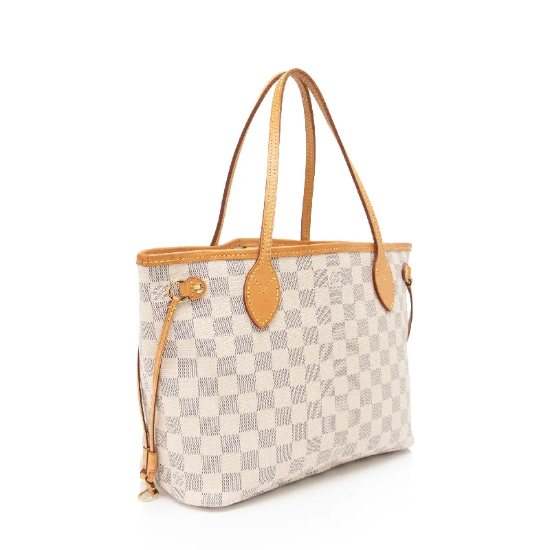 Louis Vuitton handbags with a beaded trim for a touch of glamourLouis Vuitton Damier Azur Neverfull PM Tote (oKgnXU)