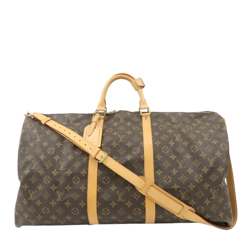 Louis Vuitton handbags with a back - zip pocket for storing valuablesLouis Vuitton Monogram Keep All Bandouliere 60 Bag M41412