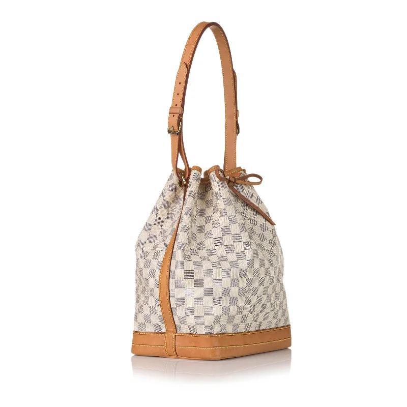 Ladies Louis Vuitton shoulder bags with a wide - width strap for comfortLouis Vuitton Damier Azur Noe (32685)