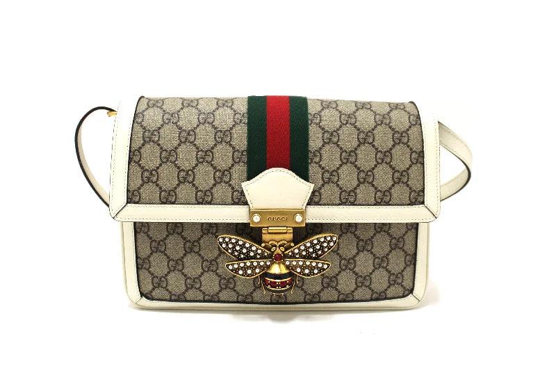 Medium - sized Louis Vuitton tote bags for work and shoppingAuthentic Gucci White GG Supreme Medium Queen Margaret Shoulder Bag