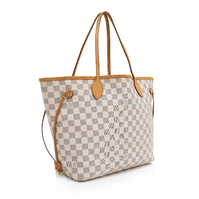 Louis Vuitton bags with a zippered interior pocket for better organizationLouis Vuitton Damier Azur Neverfull MM Tote (bsFsnX)