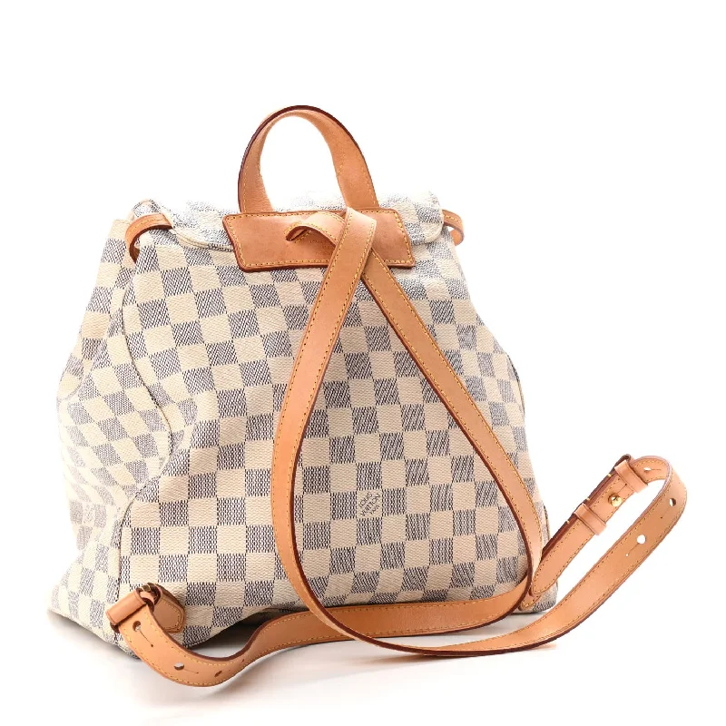 Ladies Louis Vuitton shoulder bags with a wide - width strap for comfortLOUIS VUITTON DAMIER AZUR SPERONE BACKPACK