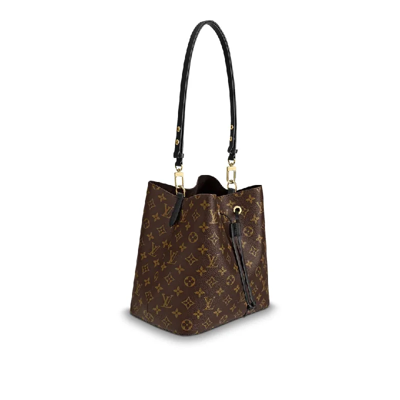 Louis Vuitton bags with a chain - link trim and a leather body for a modern edgeLOUIS VUITTON MONOGRAM NÉONOÉ MM BAG BLACK