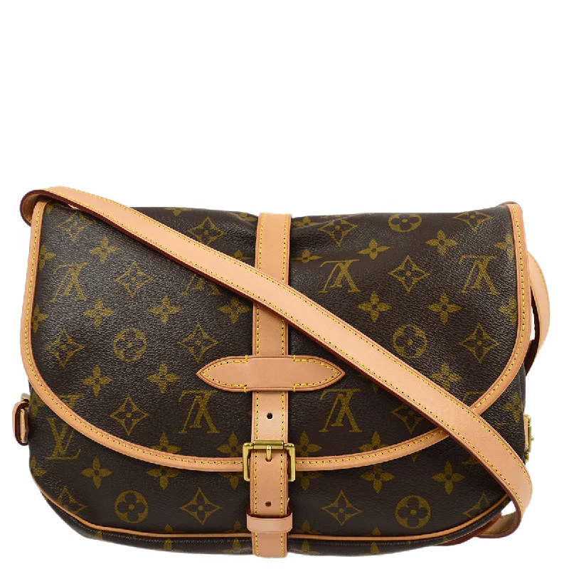 Ladies Louis Vuitton Capucines bags with gold - toned hardwareLouis Vuitton 2012 Monogram Saumur 30 Messenger Shoulder Bag M42256