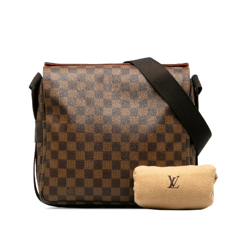 Louis Vuitton bags with a snap - button closure and a decorative charm for styleLouis Vuitton Naviglio Damier Ebene Canvas