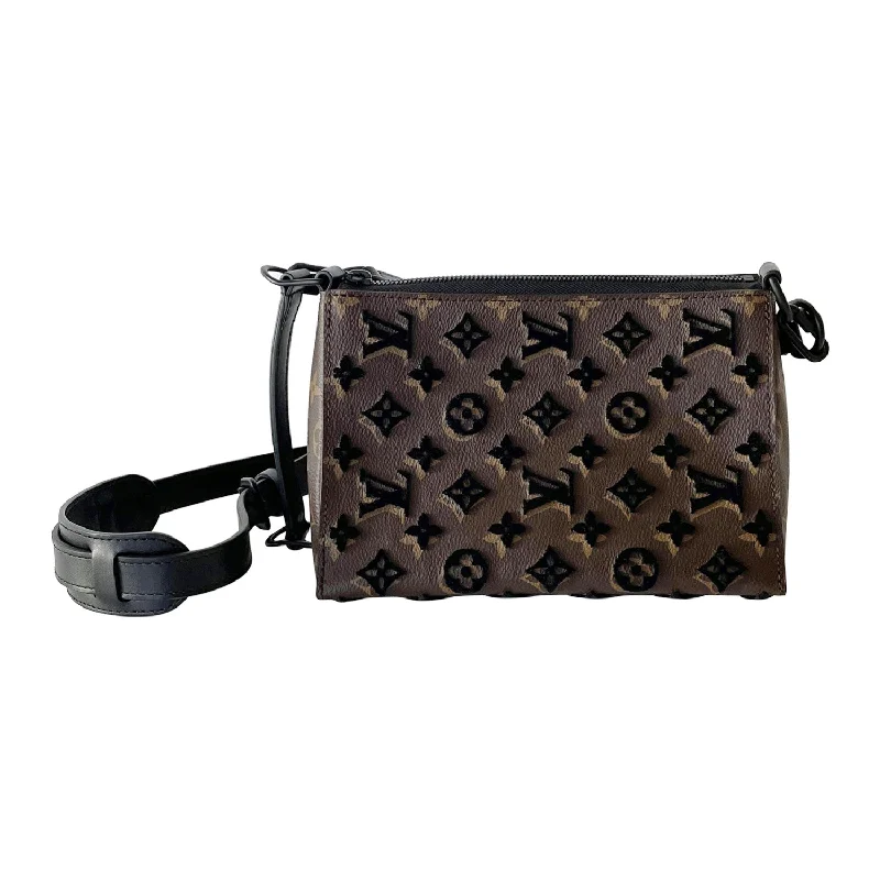 Louis Vuitton tote bags with a double - handle and shoulder - strap optionLouis Vuitton Monogram Tuffetage Triangle Messenger