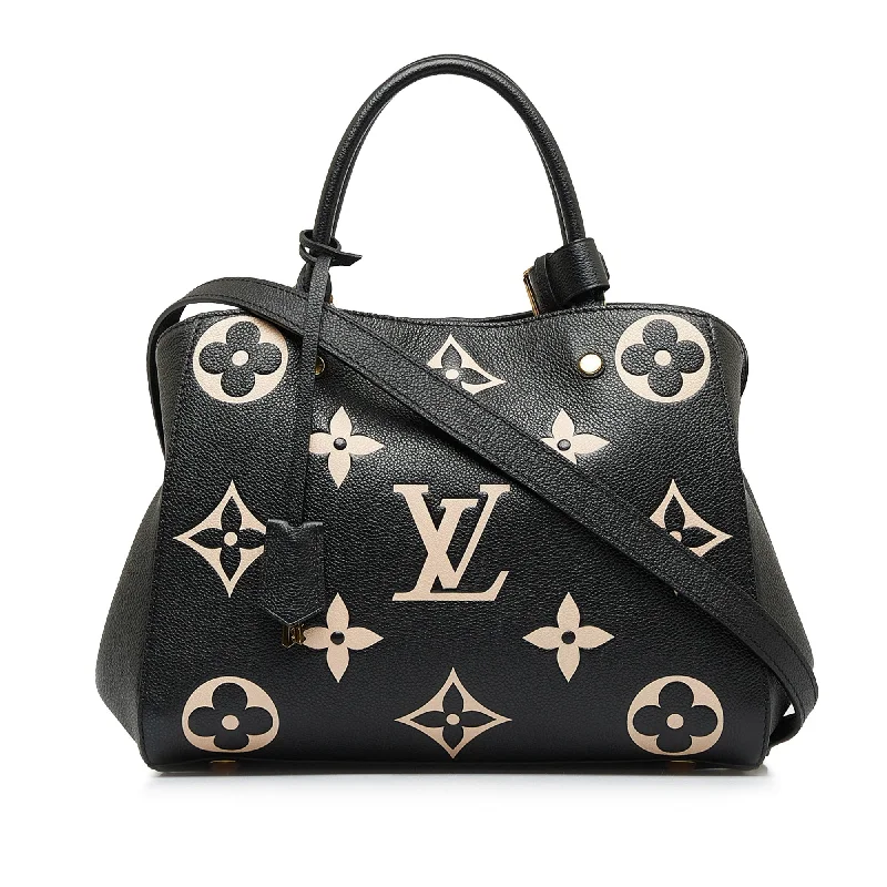 Ladies Louis Vuitton Petite Malle bags with a star - shaped charm for cutenessLouis Vuitton Montaigne MM Bicolor Monogram Empreinte Giant