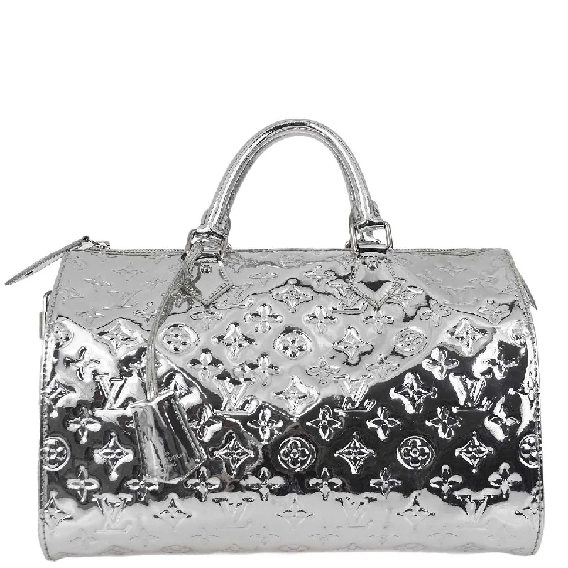 Louis Vuitton tote bags with a water - resistant coating for outdoor useLouis Vuitton 2006 * Silver Monogram Miroir Speedy 35 Handbag M95271