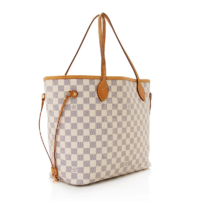 Louis Vuitton Alma bags with a leather - wrapped handle for a luxurious feelLouis Vuitton Damier Azur Neverfull MM Tote (20798)