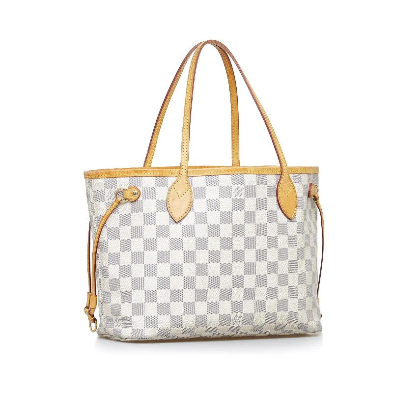 Louis Vuitton bags with a front - zip pocket for small items like keysLouis Vuitton Damier Azur Neverfull PM (qMgFa9)