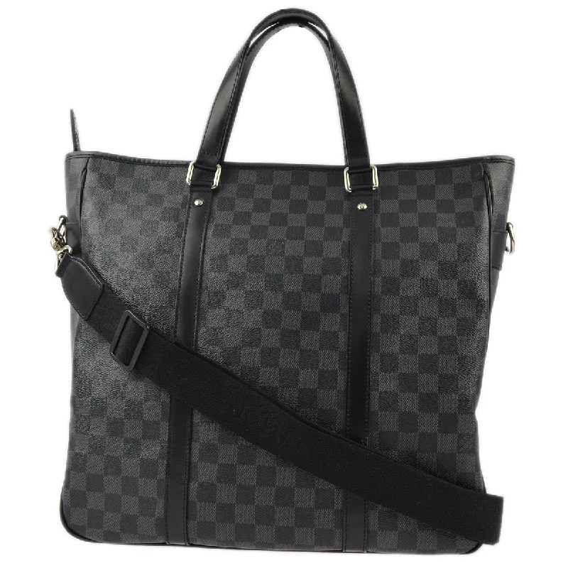 Louis Vuitton crossbody bags with a printed floral pattern for femininityLouis Vuitton 2010 Damier Graphite Tadao 2way Tote Shoulder Handbag N51192