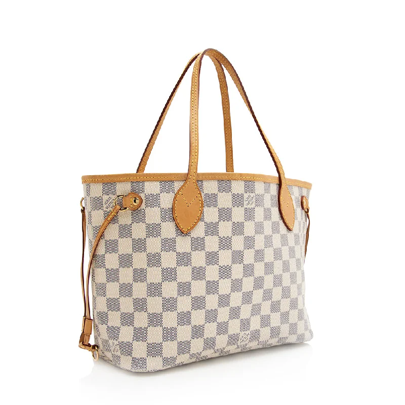 Louis Vuitton Twist bags with a contrast - colored interior for visual interestLouis Vuitton Damier Azur Neverfull PM Tote (20349)