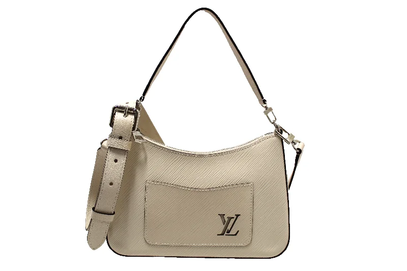 Ladies Louis Vuitton shoulder bags with a single - handle silhouetteAuthentic Louis Vuitton White Epi Leather Marelle Shoulder/Messenger Bag