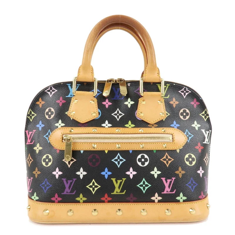 Louis Vuitton handbags with a back - zip pocket for storing valuablesLouis Vuitton Monogram Multi Color Alma Hand Bag Noir M92646