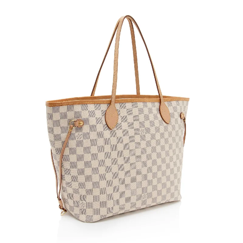 Louis Vuitton backpacks with a hidden back pocket for securityLouis Vuitton Damier Azur Neverfull MM Tote (uX5Tpj)