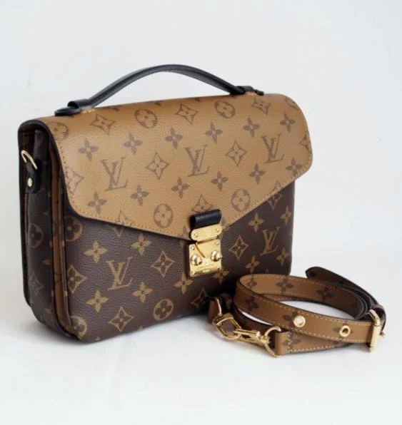 Ladies Louis Vuitton Petite Malle bags with a star - shaped charm for cutenessLouis Vuitton Metis Monogram Two Tone Pochette