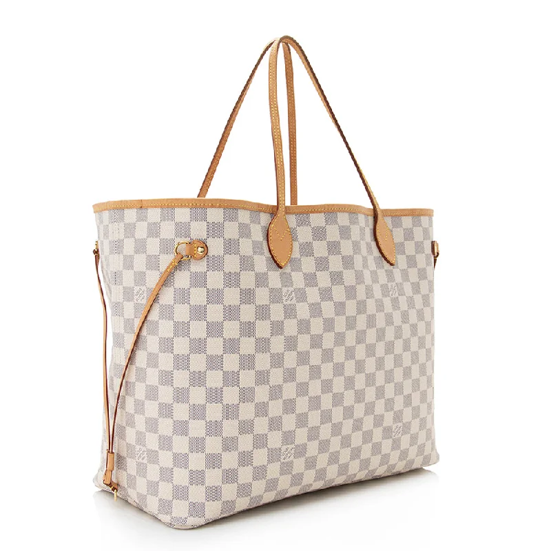 Ladies Louis Vuitton handbags with a detachable coin purse insideLouis Vuitton Damier Azur Neverfull GM Tote (21023)